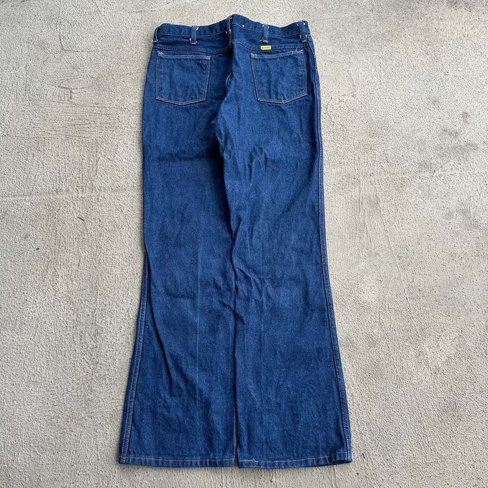Vintage Gold Tab Rustler Denim Jeans 36x32 Dark Wash